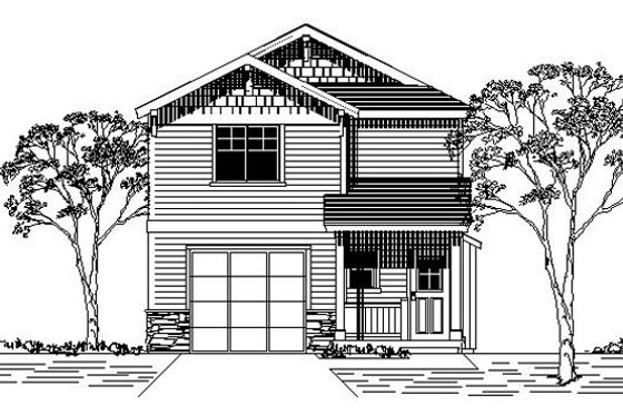 Exterior - Front Elevation for Bungalow House Plan #53-417 - 3 bed, 2.5 bath