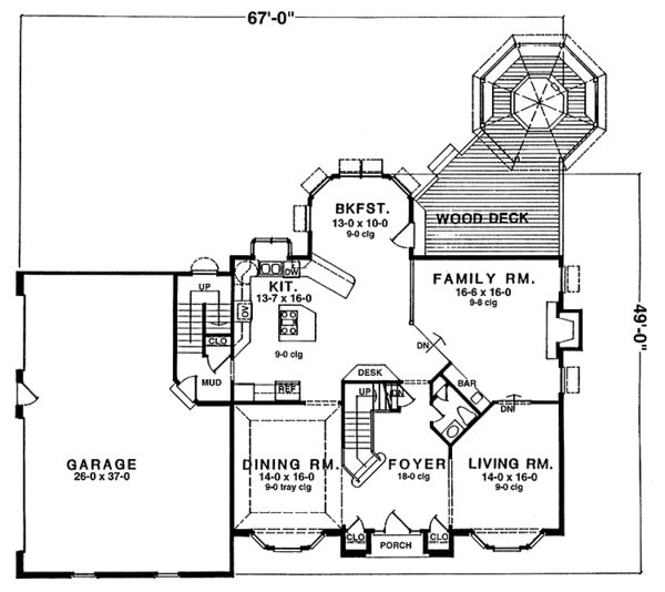 House Plan Design - Country Floor Plan - Main Floor Plan #1001-117