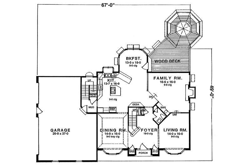 Home Plan - Floor Plan - Main Floor for Country House Plan #1001-117 - 4 bed, 3.5 bath
