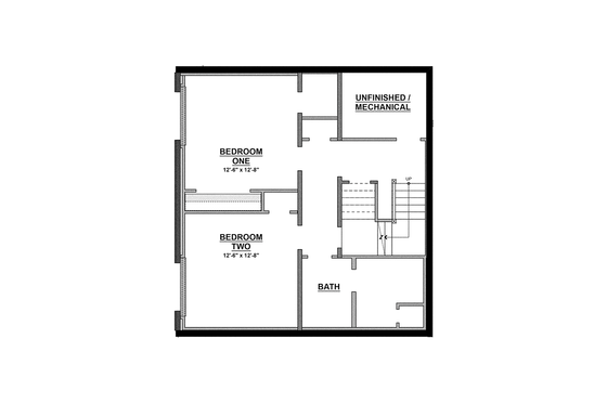 Floor Plan - Lower Floor for Contemporary House Plan #928-274 - 3 bed, 2.5 bath
