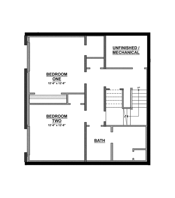Architectural House Design - Contemporary Floor Plan - Lower Floor Plan #928-274