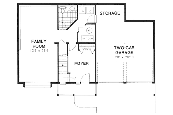 Floor Plan - Main Floor for Traditional House Plan #18-9051 - 3 bed, 1.5 bath