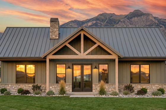 Exterior - Front Elevation 3 for Barndominium House Plan #1096-130 - 3 bed, 2 bath