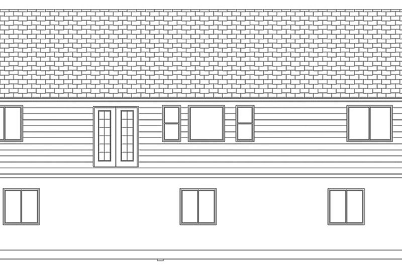 Home Plan - Exterior - Rear Elevation 1 for Ranch House Plan #1060-36 - 5 bed, 3 bath