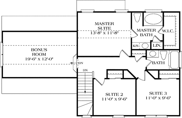 Dream House Plan - Colonial Floor Plan - Upper Floor Plan #453-278
