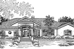 Home Plan - Mediterranean Exterior - Front Elevation Plan #320-1469