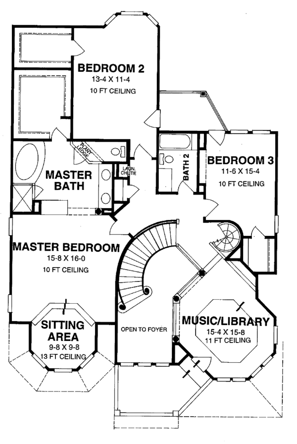 Architectural House Design - Victorian Floor Plan - Upper Floor Plan #952-24