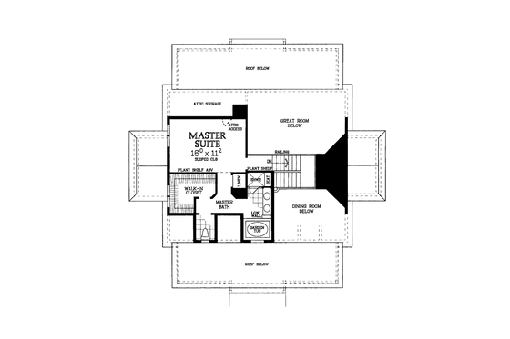 Floor Plan - Upper Floor for Country House Plan #72-1021 - 3 bed, 2.5 bath