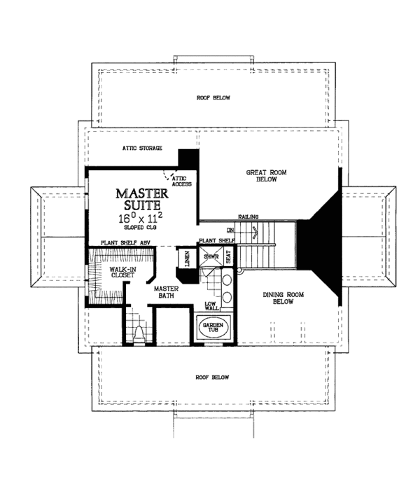 House Blueprint - Country Floor Plan - Upper Floor Plan #72-1021