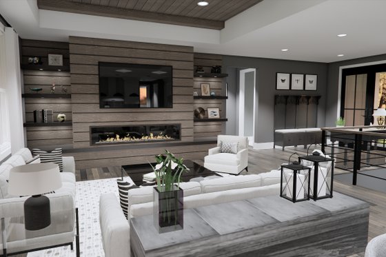 Interior - Family Room 1 for Farmhouse House Plan #51-1234 - 2 bed, 2.5 bath