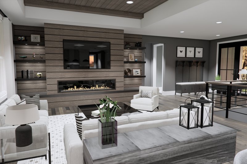 Home Plan - Interior - Family Room 1 for Farmhouse House Plan #51-1234 - 2 bed, 2.5 bath
