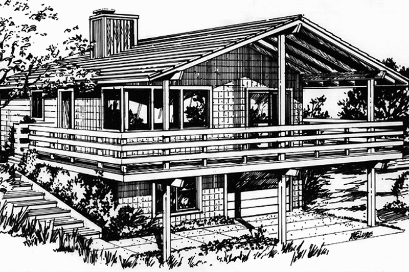 Home Plan - Prairie Exterior - Front Elevation Plan #320-1029