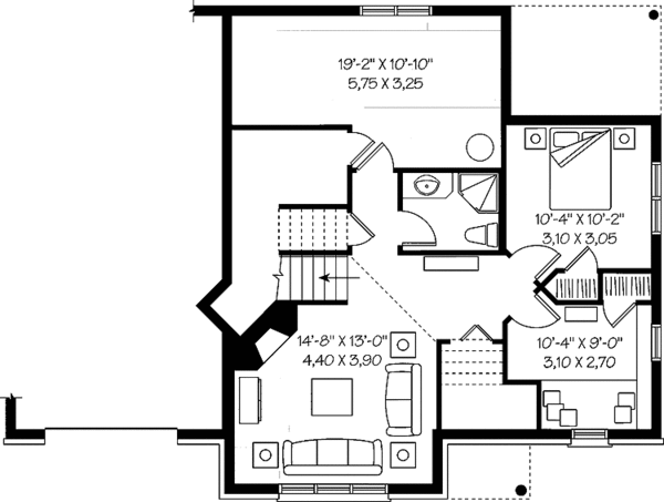 Modern Floor Plan - Lower Floor Plan #23-2383
