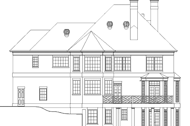 Home Plan - Exterior - Rear Elevation for Classical House Plan #119-371 - 4 bed, 3.5 bath