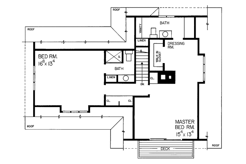 Dream House Plan - Floor Plan - Upper Floor for Colonial House Plan #72-633 - 5 bed, 3 bath