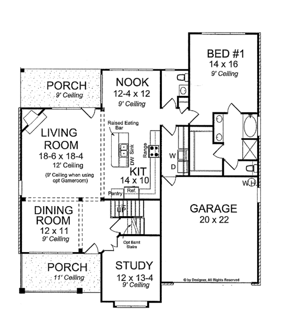 Dream House Plan - Traditional Floor Plan - Main Floor Plan #513-2108