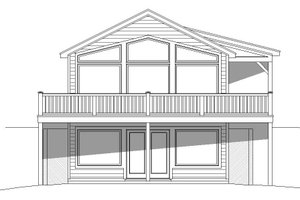 Exterior - Front Elevation 3 for Cabin House Plan #932-107 - 2 bed, 2 bath