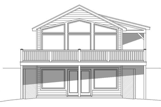 Exterior - Front Elevation 3 for Cabin House Plan #932-107 - 2 bed, 2 bath
