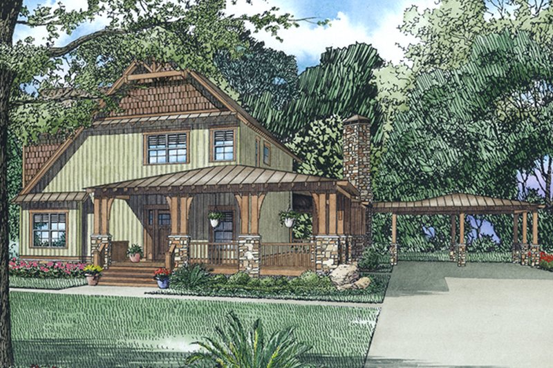 Dream House Plan - Craftsman Exterior - Front Elevation Plan #17-3382