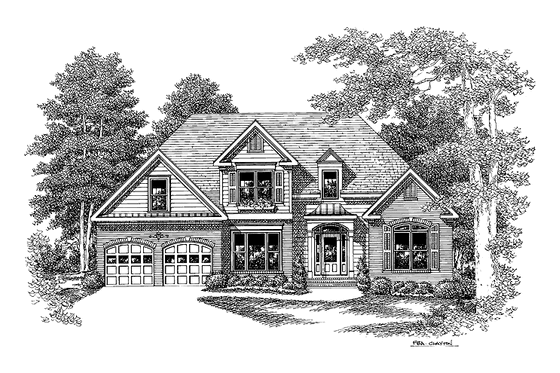 Exterior - Front Elevation 3 for Traditional House Plan #927-572 - 3 bed, 2.5 bath
