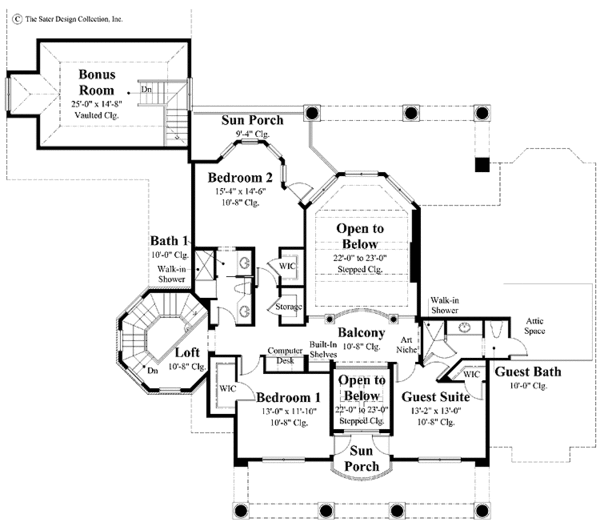 Architectural House Design - Classical Floor Plan - Upper Floor Plan #930-269