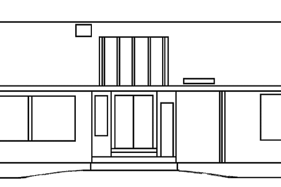 Exterior - Rear Elevation for Country House Plan #60-976 - 3 bed, 2 bath