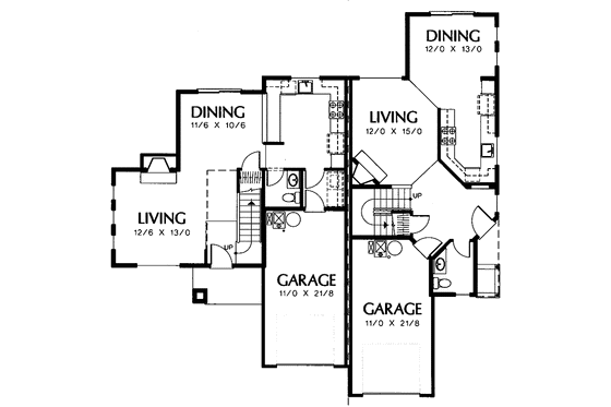 Floor Plan - Main Floor for Traditional House Plan #48-754 - 6 bed, 3 bath