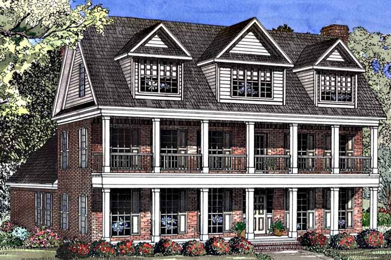 Home Plan - Exterior - Front Elevation 3 for Classical House Plan #17-3135 - 2 bed, 3 bath