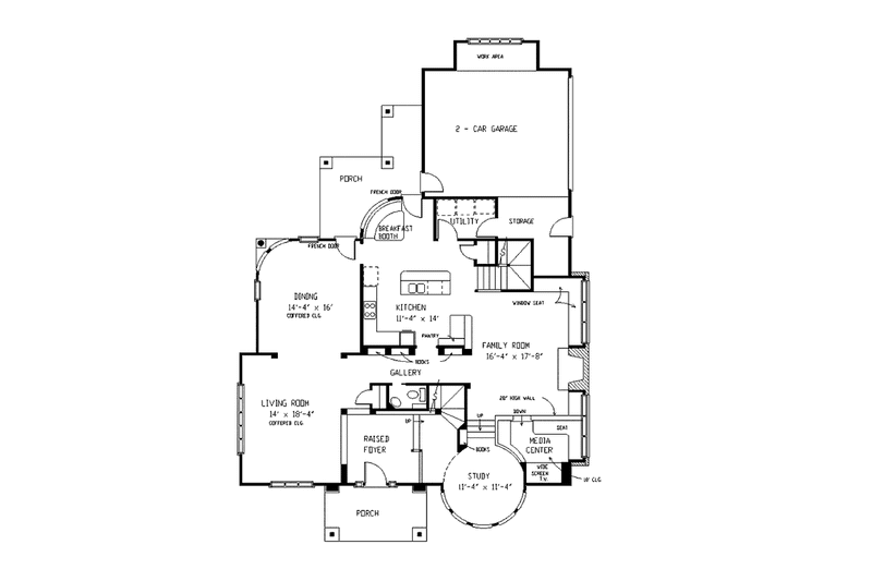 Dream House Plan - Floor Plan - Main Floor for Craftsman House Plan #410-3581 - 4 bed, 4.5 bath