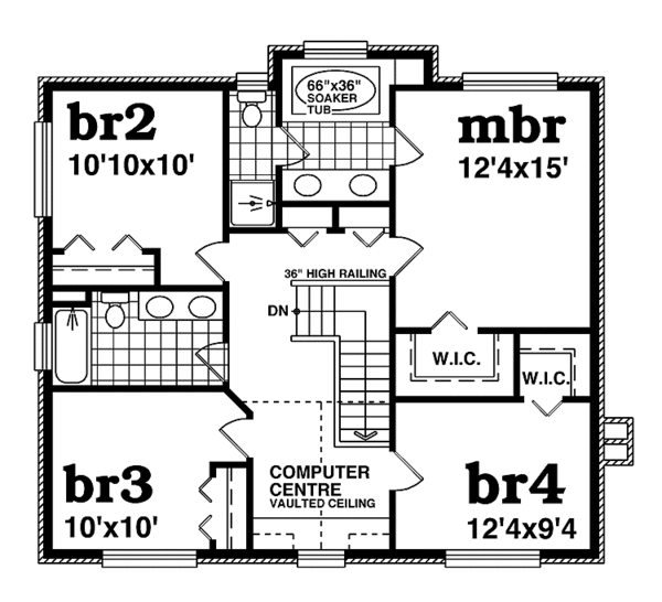 House Blueprint - Victorian Floor Plan - Upper Floor Plan #47-1025