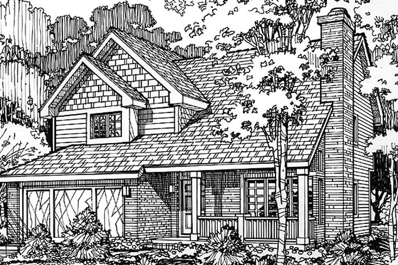 House Blueprint - Country Exterior - Front Elevation Plan #320-1065