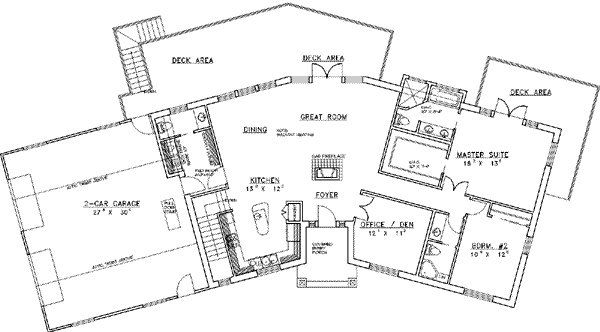 House Plan Design - Traditional Floor Plan - Main Floor Plan #117-166