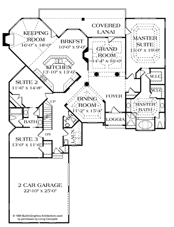 Home Plan - Traditional Floor Plan - Main Floor Plan #453-477