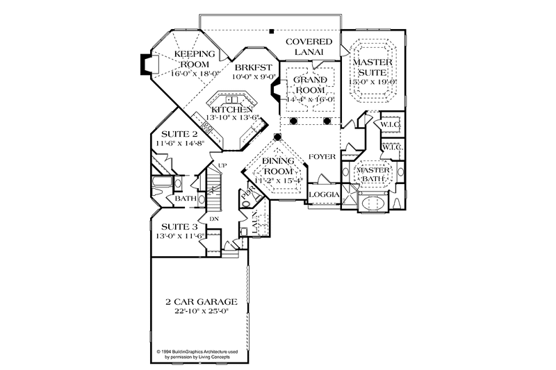 Dream House Plan - Floor Plan - Main Floor for Traditional House Plan #453-477 - 6 bed, 4.5 bath
