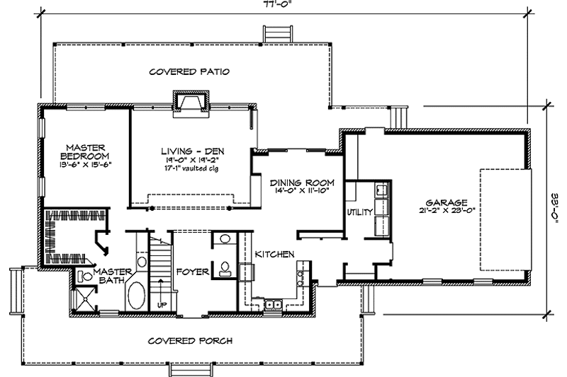 Dream House Plan - Floor Plan - Main Floor for Country House Plan #140-188 - 3 bed, 2.5 bath