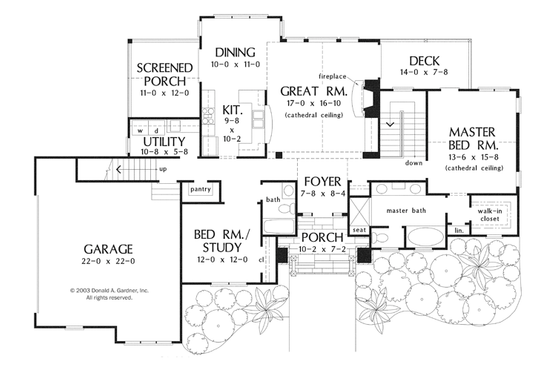 Floor Plan - Main Floor for Craftsman House Plan #929-946 - 4 bed, 4 bath
