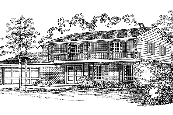 Exterior - Front Elevation 3 for Country House Plan #72-572 - 4 bed, 2.5 bath