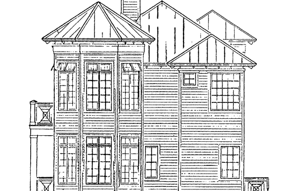 Exterior - Rear Elevation 1 for Country House Plan #930-140 - 3 bed, 2.5 bath