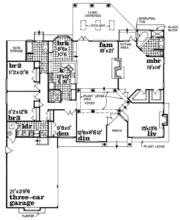 Dream House Plan - Mediterranean Floor Plan - Main Floor Plan #47-1005