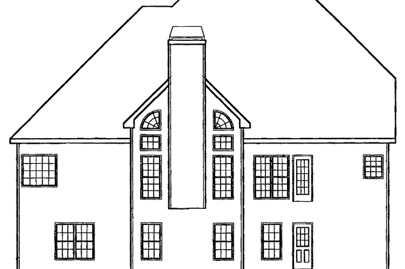 Home Plan - Exterior - Rear Elevation for Mediterranean House Plan #927-198 - 4 bed, 3 bath
