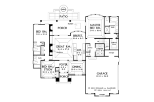 Floor Plan - Main Floor for European House Plan #929-957 - 3 bed, 3 bath