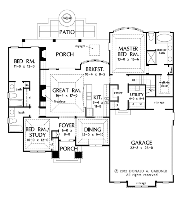 Architectural House Design - European Floor Plan - Main Floor Plan #929-957