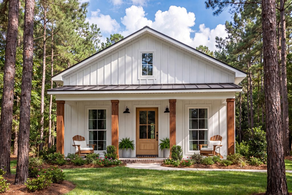 Exterior - Front Elevation 2 for Farmhouse House Plan #430-257 - 1 bed, 1 bath