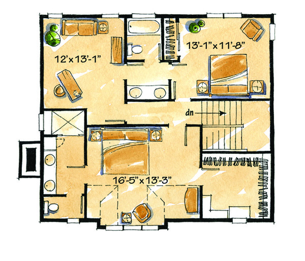 Craftsman Floor Plan - Upper Floor Plan #942-26