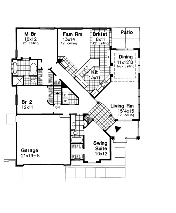 Home Plan - European Floor Plan - Main Floor Plan #320-650