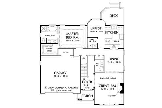 Floor Plan - Main Floor for Traditional House Plan #929-584 - 3 bed, 2.5 bath