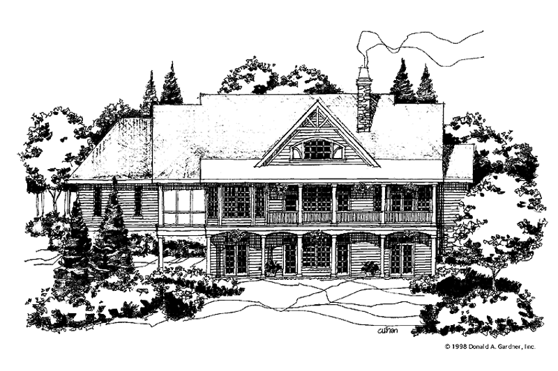 Home Plan - Exterior - Rear Elevation for Country House Plan #929-441 - 4 bed, 3.5 bath