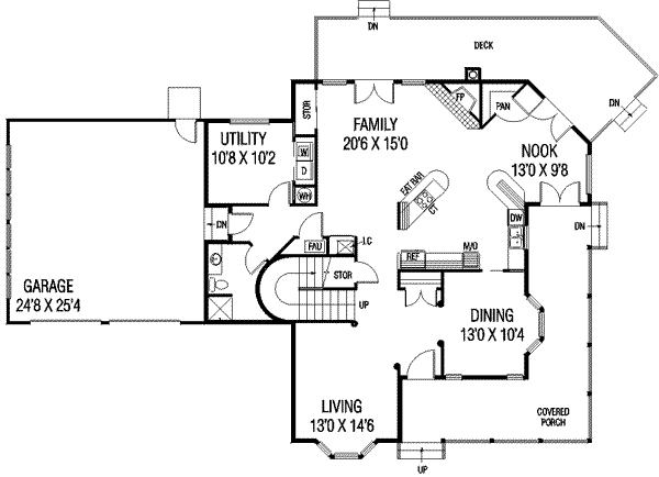 House Blueprint - Country Floor Plan - Main Floor Plan #60-128