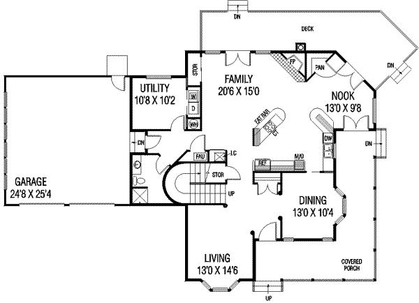 Architectural House Design - Country Floor Plan - Main Floor Plan #60-128