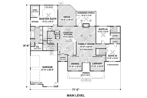 Main floor - 2200 square foot 3 bedroom country home